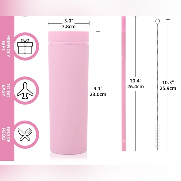 BNIB 20oz Skinny Tumbler in Matte Pink - Picture 3 of 4